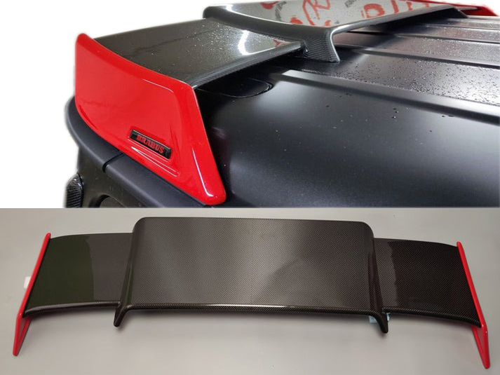 Carbon Fiber Rear Roof Spoiler with Red Side Pieces Brabus for Mercedes-Benz W463A G-Class